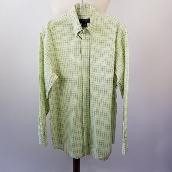 Brooks Brothers Green Yellow Blue No Iron  Button Down Nice Size Medium - Picture 1 of 4